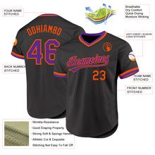 Charger l'image dans la galerie, Custom Black Purple-Orange Authentic Throwback Baseball Jersey