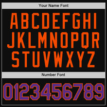 Charger l'image dans la galerie, Custom Black Purple-Orange Authentic Throwback Baseball Jersey