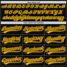 Загрузить изображение в средство просмотра галереи, Custom Black Gold Authentic Throwback Baseball Jersey