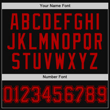 Загрузить изображение в средство просмотра галереи, Custom Black Red Authentic Throwback Baseball Jersey