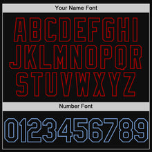 Загрузить изображение в средство просмотра галереи, Custom Black Light Blue-Red Authentic Throwback Baseball Jersey