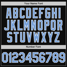 Загрузить изображение в средство просмотра галереи, Custom Black Light Blue-White Authentic Throwback Baseball Jersey