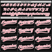 Load image into Gallery viewer, Custom Black Medium Pink-White Authentic Throwback Baseball Jersey
