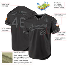Загрузить изображение в средство просмотра галереи, Custom Black Steel Gray Authentic Throwback Baseball Jersey