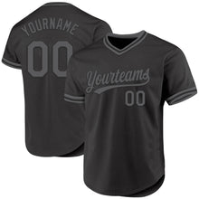 Загрузить изображение в средство просмотра галереи, Custom Black Steel Gray Authentic Throwback Baseball Jersey