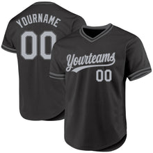 Загрузить изображение в средство просмотра галереи, Custom Black Gray-Steel Gray Authentic Throwback Baseball Jersey