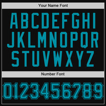 Загрузить изображение в средство просмотра галереи, Custom Black Teal Authentic Throwback Baseball Jersey