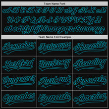 Загрузить изображение в средство просмотра галереи, Custom Black Teal Authentic Throwback Baseball Jersey