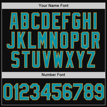 Загрузить изображение в средство просмотра галереи, Custom Black Teal-Old Gold Authentic Throwback Baseball Jersey