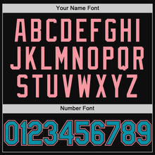Загрузить изображение в средство просмотра галереи, Custom Black Teal-Medium Pink Authentic Throwback Baseball Jersey