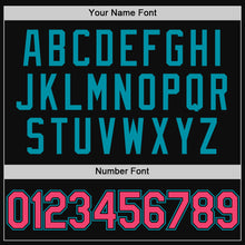 Загрузить изображение в средство просмотра галереи, Custom Black Neon Pink-Teal Authentic Throwback Baseball Jersey