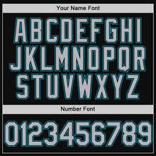 Загрузить изображение в средство просмотра галереи, Custom Black Gray-Teal Authentic Throwback Baseball Jersey