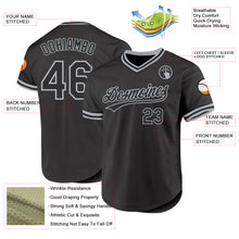 Charger l'image dans la galerie, Custom Black Gray Authentic Throwback Baseball Jersey