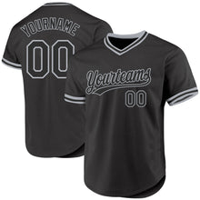 Charger l'image dans la galerie, Custom Black Gray Authentic Throwback Baseball Jersey