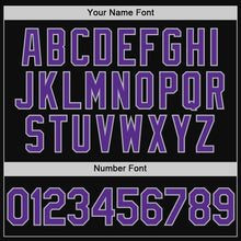 Charger l'image dans la galerie, Custom Black Purple-Gray Authentic Throwback Baseball Jersey