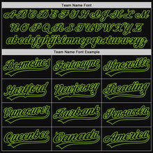 Charger l'image dans la galerie, Custom Black Neon Green Authentic Throwback Baseball Jersey