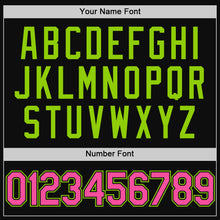 Charger l'image dans la galerie, Custom Black Pink-Neon Green Authentic Throwback Baseball Jersey