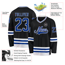 Загрузить изображение в средство просмотра галереи, Custom Black Royal-White Hockey Jersey