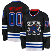 Загрузить изображение в средство просмотра галереи, Custom Black Royal-Red Hockey Jersey