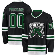 Загрузить изображение в средство просмотра галереи, Custom Black Green-White Hockey Jersey