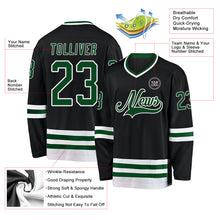 Загрузить изображение в средство просмотра галереи, Custom Black Green-White Hockey Jersey