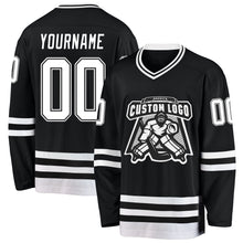 Загрузить изображение в средство просмотра галереи, Custom Black White Hockey Jersey
