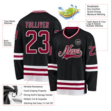 Charger l'image dans la galerie, Custom Black Maroon-White Hockey Jersey