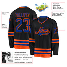 Charger l'image dans la galerie, Custom Black Royal-Orange Hockey Jersey
