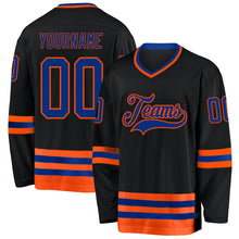 Charger l'image dans la galerie, Custom Black Royal-Orange Hockey Jersey