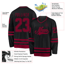 Charger l'image dans la galerie, Custom Black Maroon Hockey Jersey