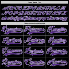 Загрузить изображение в средство просмотра галереи, Custom Black Purple-Gray Hockey Jersey