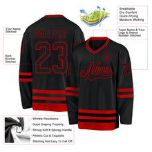 Загрузить изображение в средство просмотра галереи, Custom Black Red Hockey Jersey