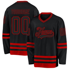Загрузить изображение в средство просмотра галереи, Custom Black Red Hockey Jersey