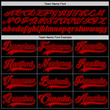 Load image into Gallery viewer, Custom Black Red Hockey Jersey