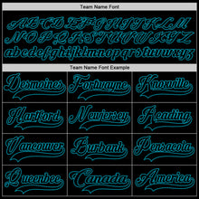 Charger l'image dans la galerie, Custom Black Teal Hockey Jersey