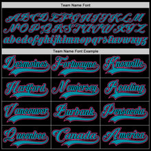 Загрузить изображение в средство просмотра галереи, Custom Black Pink-Teal Hockey Jersey