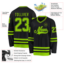 Загрузить изображение в средство просмотра галереи, Custom Black Neon Green Hockey Jersey