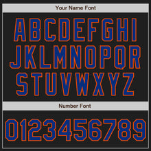 Загрузить изображение в средство просмотра галереи, Custom Black Royal-Orange Authentic Baseball Jersey