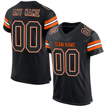Load image into Gallery viewer, Custom Black White-Orange Mesh Authentic Football Jersey