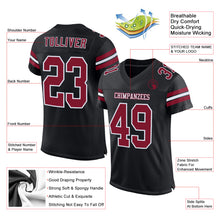 Laden Sie das Bild in den Galerie-Viewer, Custom Black Crimson-White Mesh Authentic Football Jersey