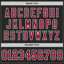 Laden Sie das Bild in den Galerie-Viewer, Custom Black Crimson-White Mesh Authentic Football Jersey