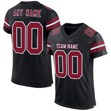 Laden Sie das Bild in den Galerie-Viewer, Custom Black Crimson-White Mesh Authentic Football Jersey
