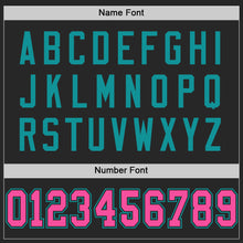 Laden Sie das Bild in den Galerie-Viewer, Custom Black Pink-Teal Mesh Authentic Football Jersey