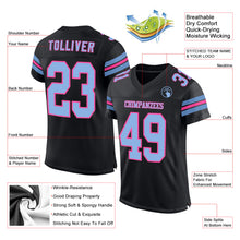 Laden Sie das Bild in den Galerie-Viewer, Custom Black Light Blue-Pink Mesh Authentic Football Jersey