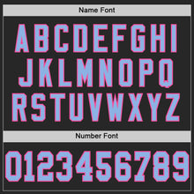 Laden Sie das Bild in den Galerie-Viewer, Custom Black Light Blue-Pink Mesh Authentic Football Jersey