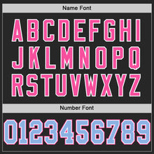 Laden Sie das Bild in den Galerie-Viewer, Custom Black Light Blue-Pink Mesh Authentic Football Jersey