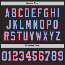 Laden Sie das Bild in den Galerie-Viewer, Custom Black Light Blue-Red Mesh Authentic Football Jersey