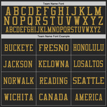 Load image into Gallery viewer, Custom Black Maroon-Old Gold Mesh Authentic Football Jersey