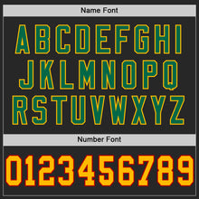 Laden Sie das Bild in den Galerie-Viewer, Custom Black Gold Red-Kelly Green Mesh Authentic Football Jersey