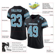 Laden Sie das Bild in den Galerie-Viewer, Custom Black Shadow Blue-White Mesh Authentic Football Jersey